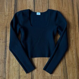 abercrombie ottoman square neck long sleeve sweater top